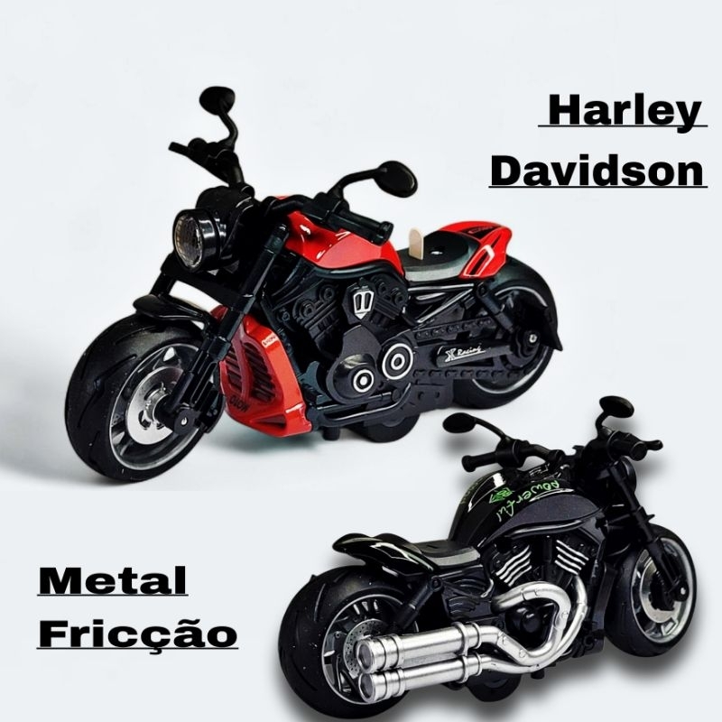 Miniatura Moto Harley Davidson Motocicleta Fricção Coleção Brinquedo Diecast