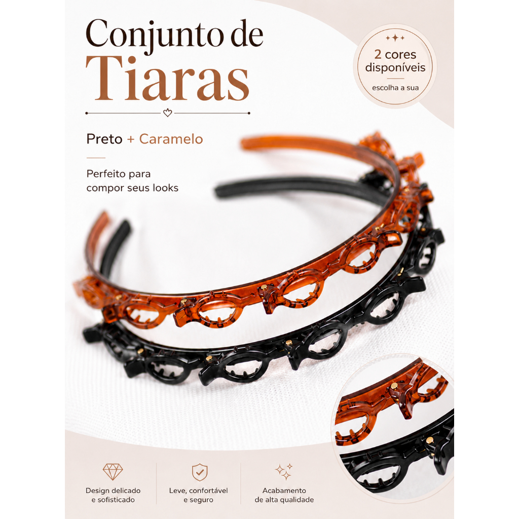 Kit Tiaras de Cabelo com Presilhas hair twister cabelo moda /head para mulheres, cabelo transição capilar