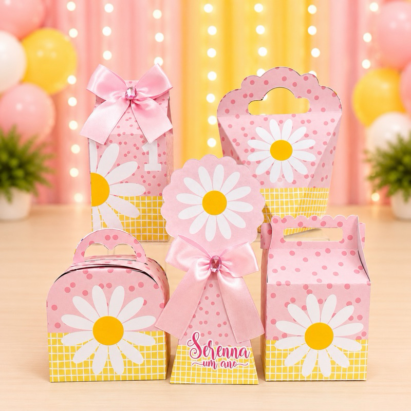 Kit Festa Margaridas - Caixinhas para festa infantis lembrancinhas de aniversario mimos decoração personalizados do tema