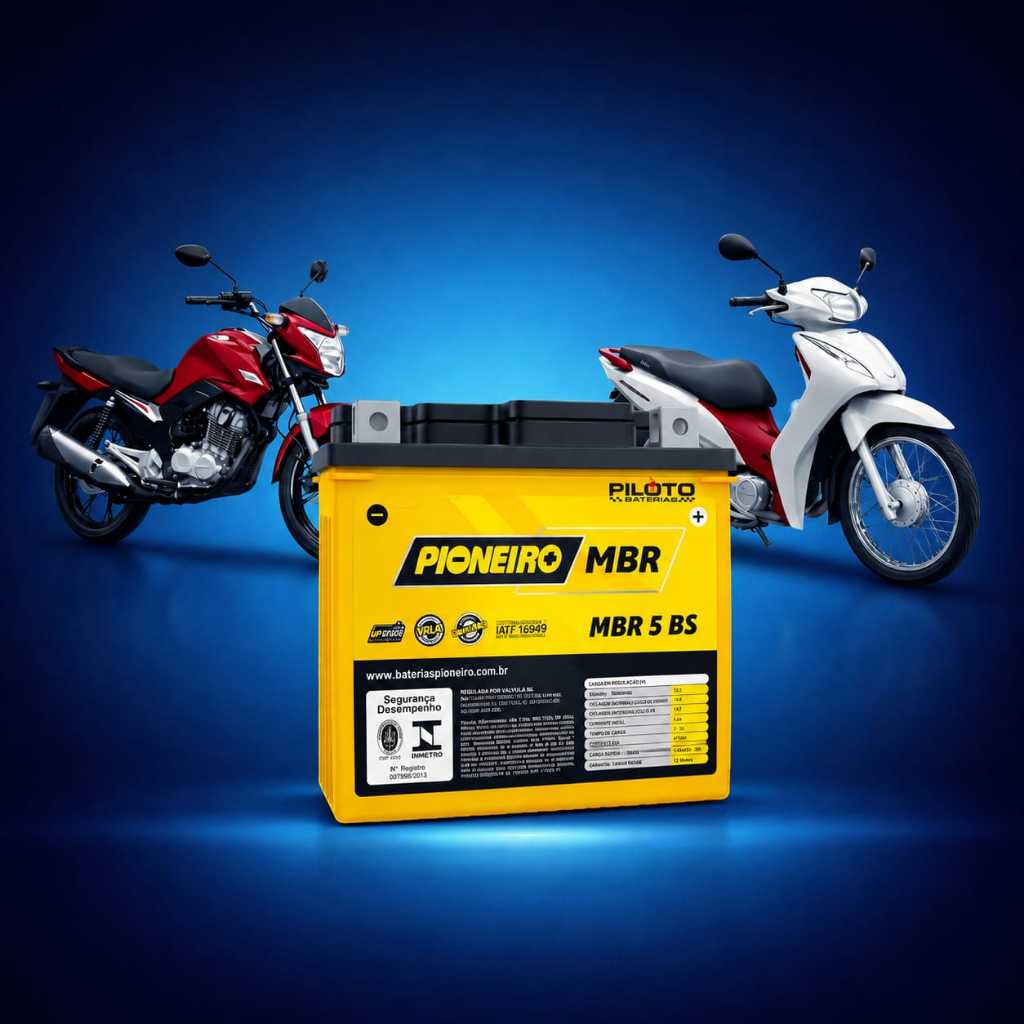 Bateria Moto Biz 100 2002... Pioneiro Mbr 5 Bs 12v 5ah