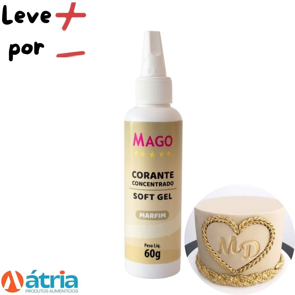 1~6 Corante Soft Gel 60g Marfim Mago Concentrado