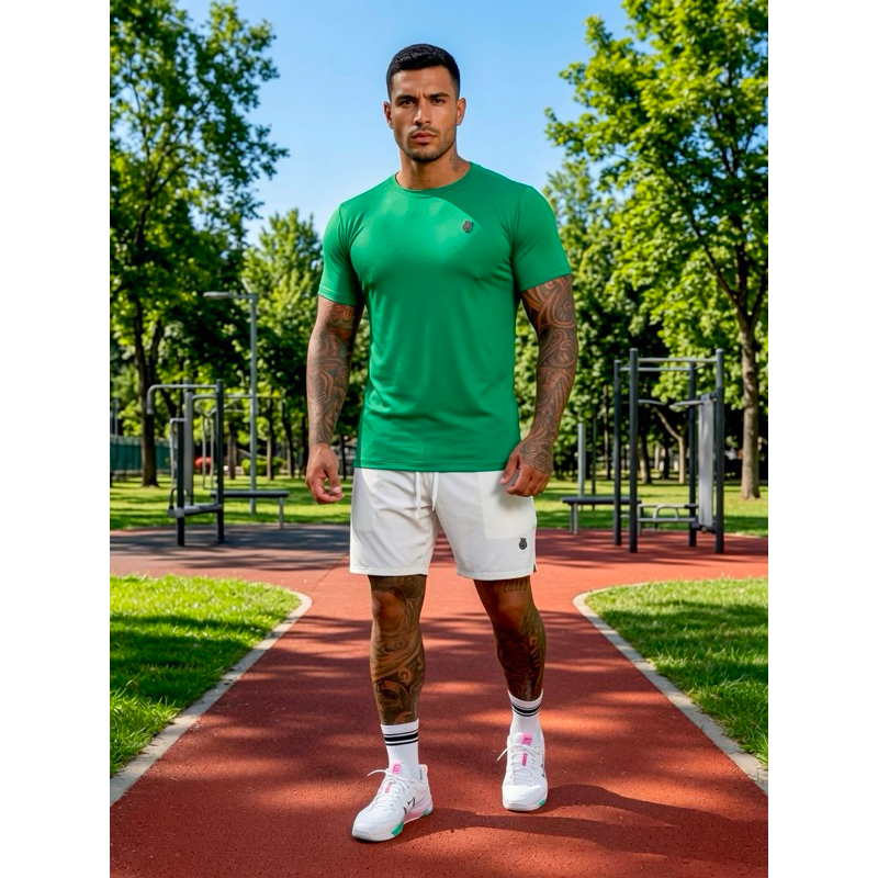 Conjunto Masculino Fitness Academia Camiseta Slim E Bermuda Casual Short Treino Corrida Verão Premium promoção