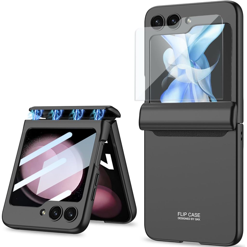 Case com Suporte Magnético para Galaxy Z Flip 7, Capa de Metal Giratória 360° e 