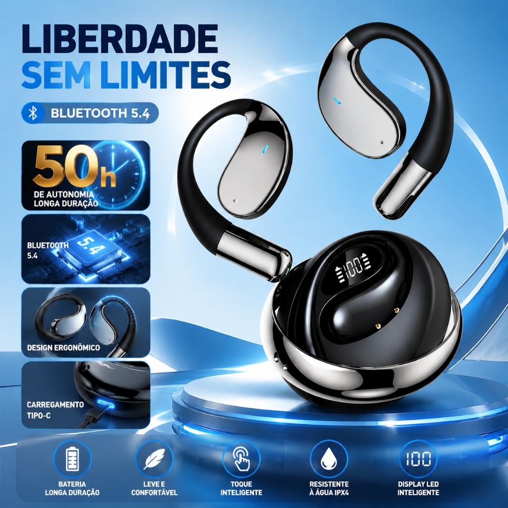 Q9 Fone de Ouvido Bluetooth - TWS Equipamento esportivo à prova d'água Chamada HD