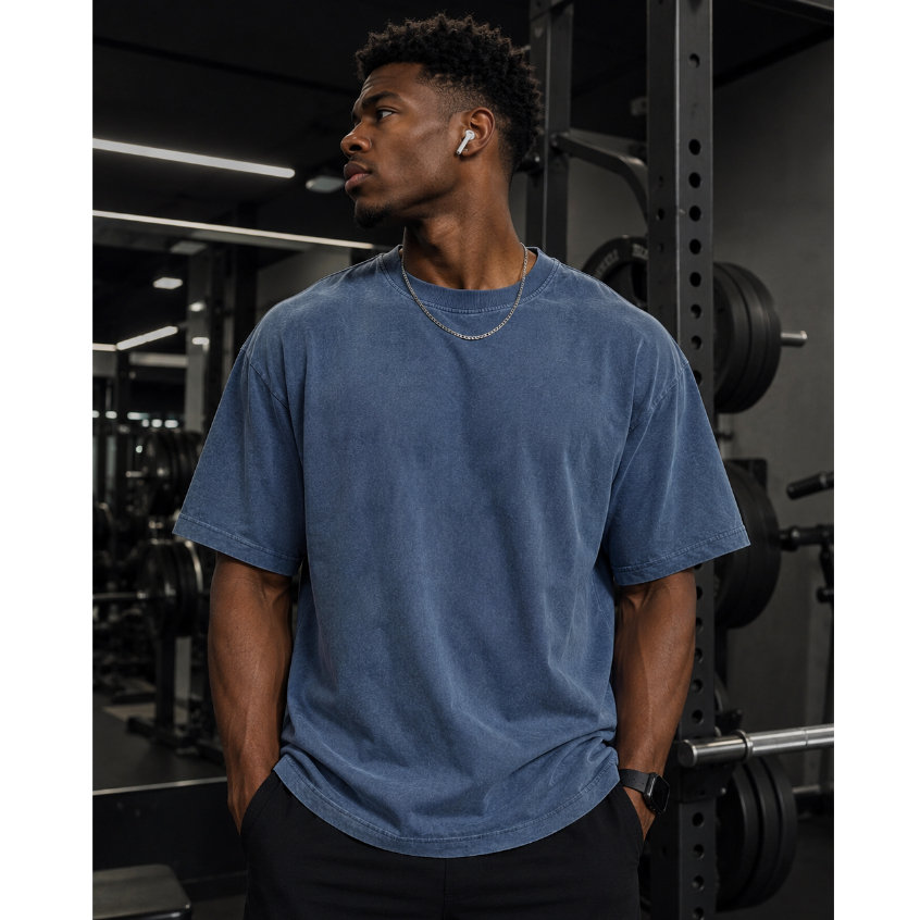 Camiseta Masculina Oversized Estonada Para Treino Academia Cross Fit
