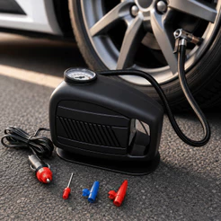 Mini Compressor De Ar Carro Portátil 12v 300psi Boias Bike Motos 3 Bicos
