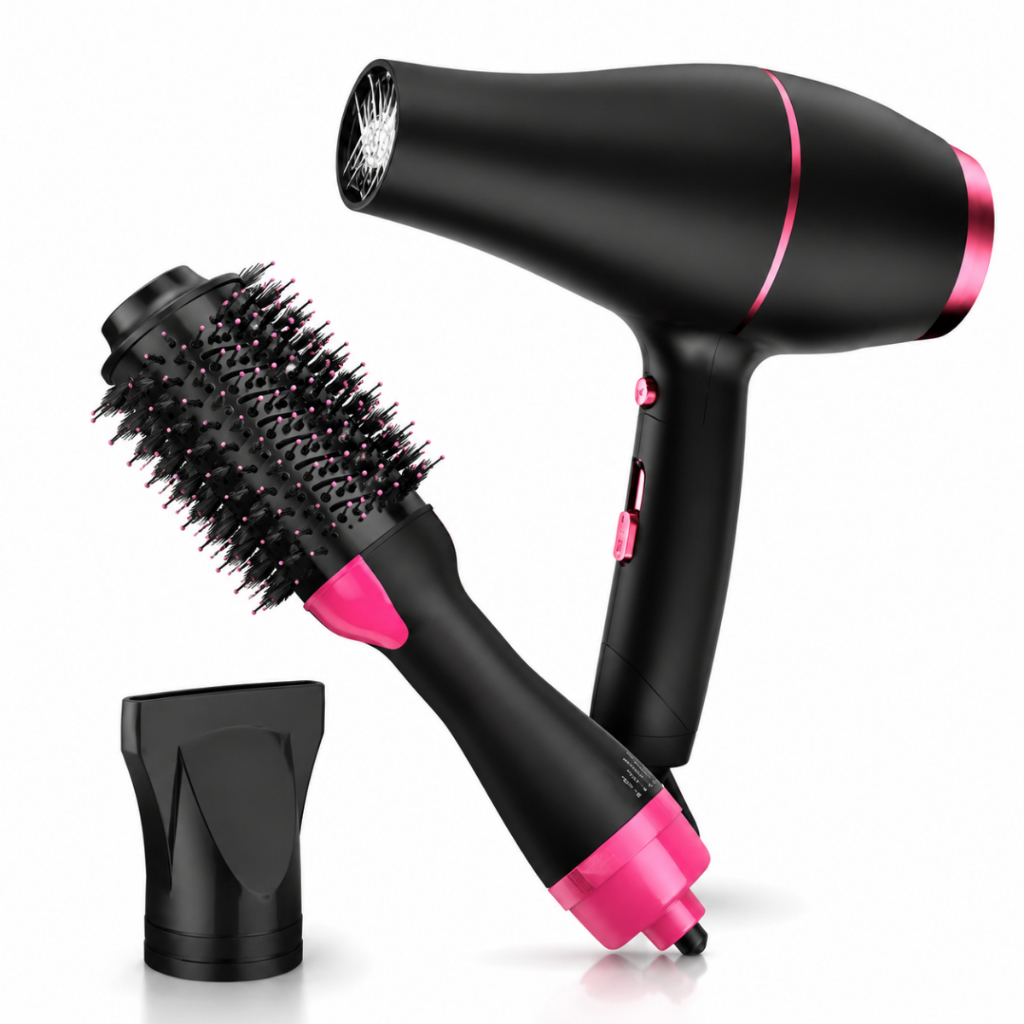 Kit Secador De Cabelo + Escova Secadora Modeladora E Alisadora  Elétrica Oval 110V