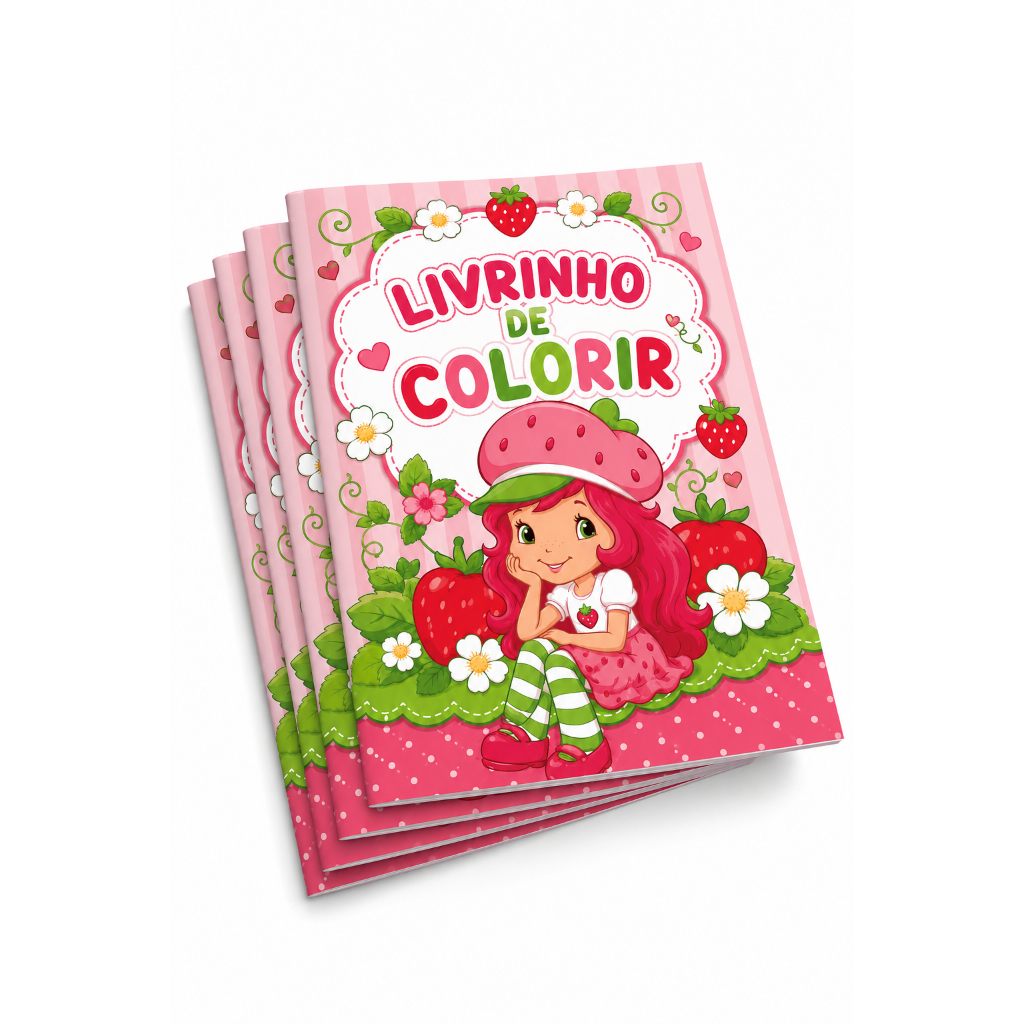 Kit 10-50 Un Livrinho livro de Colorir Moranguinho Personalizado com nome | Lembrancinha Aniversário Infantil