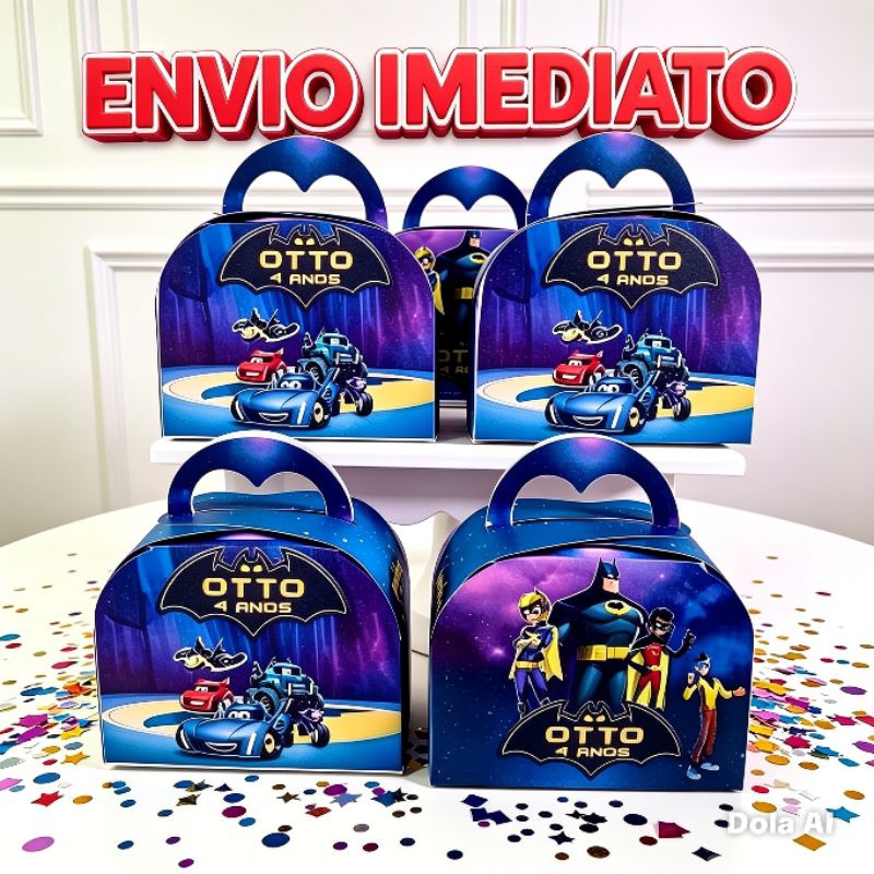 Kit 10 CAIXINHAS Maletinha Batwheels Personalizadas, Lembrancinhas Aniversário.