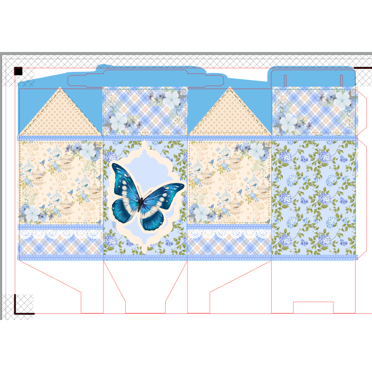 Kit 10 Lembrancinhas Personalizadas Caixinha Modelo Milk Tema Borboleta Azul Festa Infantil Envio Imediato