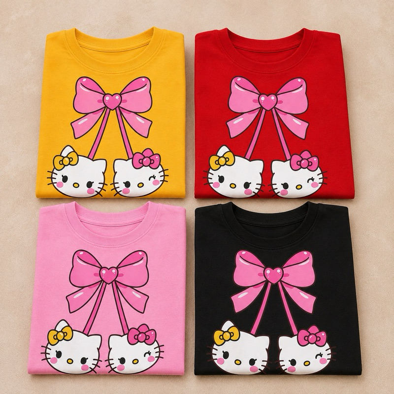 Camiseta Blusa 100% Algodão Infantil Menina Estampada Look Fofo Moda Infantil