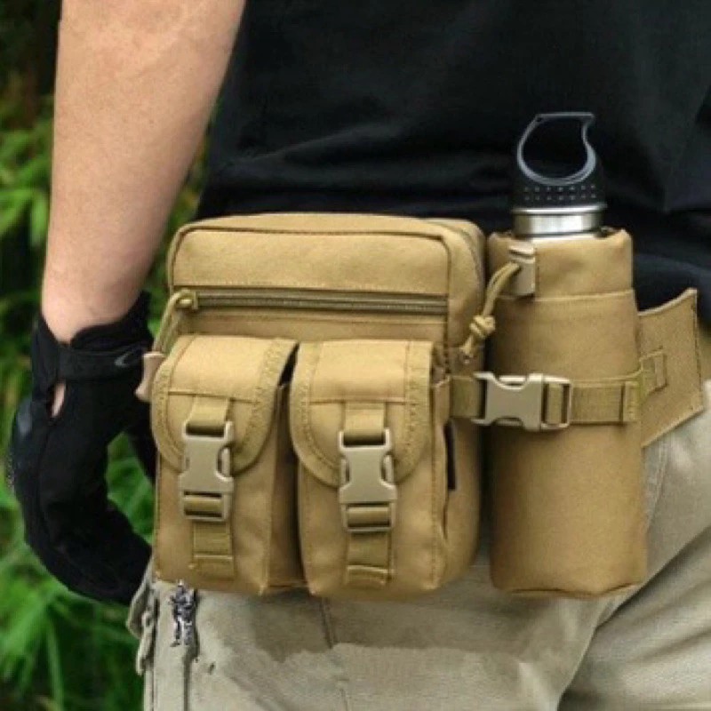 Bornal Pochete Camping Porta Garrafas Objetos Bolsa Trilha Caminhada Resistente