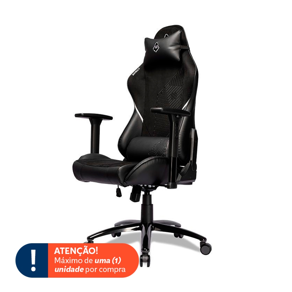 Cadeira Gamer Mancer Tyr C, Espuma Moldada, Braco 3D, Preto e Cinza, MCR-TRC-BKG