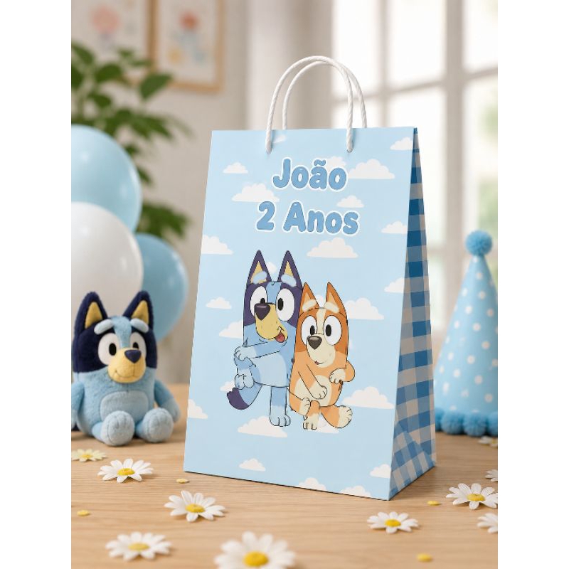Sacolinha Surpresa - Bluey - Qualquer tema - Sacola Lembrancinha - Personalizados Aniversario Festa