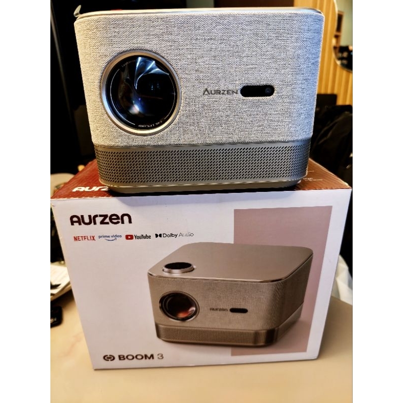 Projetor Inteligente 3 em 1 compatível 4K, AURZEN BOOM 3