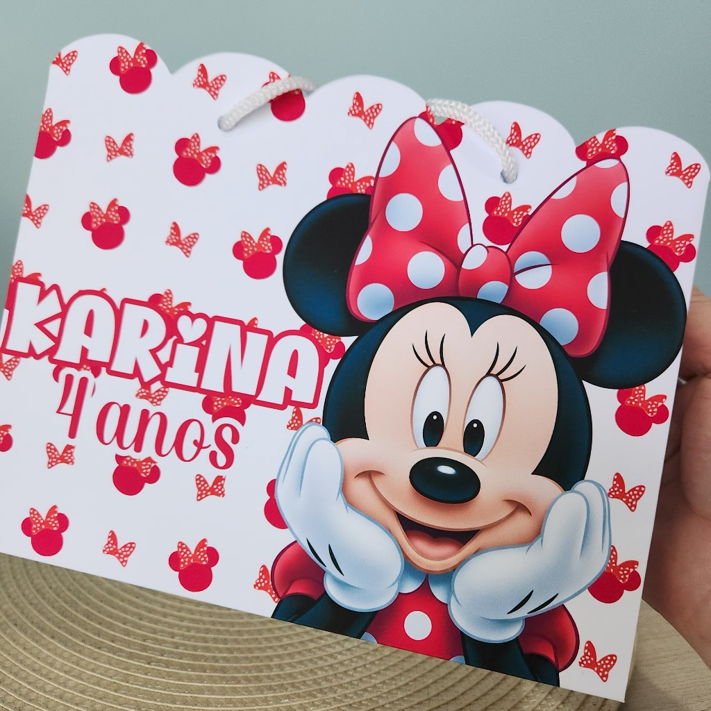 Sacolinha Personalizada Minnie Vermelha | kit 10-20-30 | Festa Infantil | Lembrancinha | Aniversário