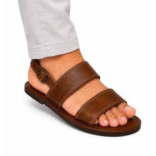 Chinelo Sandalia masculina couro legetimo ajustavel