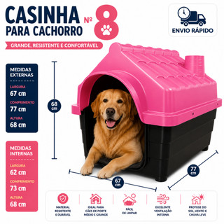 Casinha Plástica Desmontável Cachorros Cães Grande Porte N 8