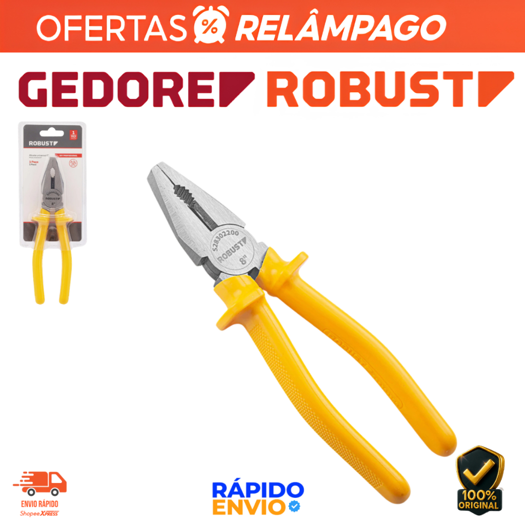 Alicate Universal 8" Profissional GEDORE ROBUST Oferta Resistente Profissional