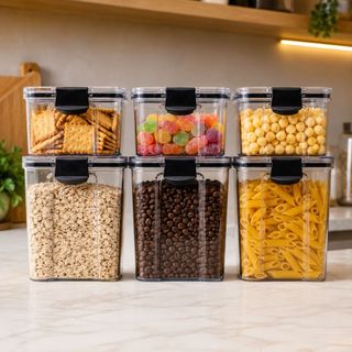 Kit Potes para Mantimentos Alimentos Temperos Herméticos Conservação Organizador de Cozinha BPA Free
