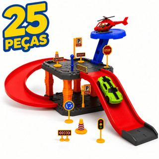 Pista Carrinho Brinquedo Montar Menino Infantil Criança Educativo Criativo Corrida Carro Helicóptero