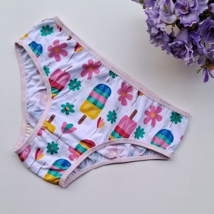 Kit 3 Calcinhas Infantil 100% Algodão Menina Kit Confortável Antialérgica Macia Respirável Premium