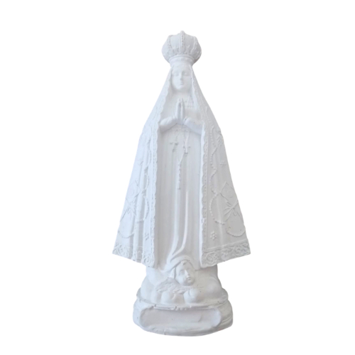 Imagem Nossa Senhora Aparecida Gesso Cru 19 cm Manto Detalhado em gesso Cru Artesanal Fé