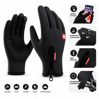 Luva Impermeável Térmica Touch Celular Antiderrapante Masculino e Feminino Motoboy Frio Inverno