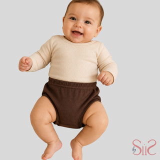 Short Tapa Fralda Unissex Bebê Cobre Fralda Algodão Macio Canelado Malha Versátil Menino e Menina