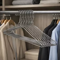 Conjunto Cabides de Inox para Roupas Cabide de Vestido C/ Abertura Alças Cabide Roupa Camisas