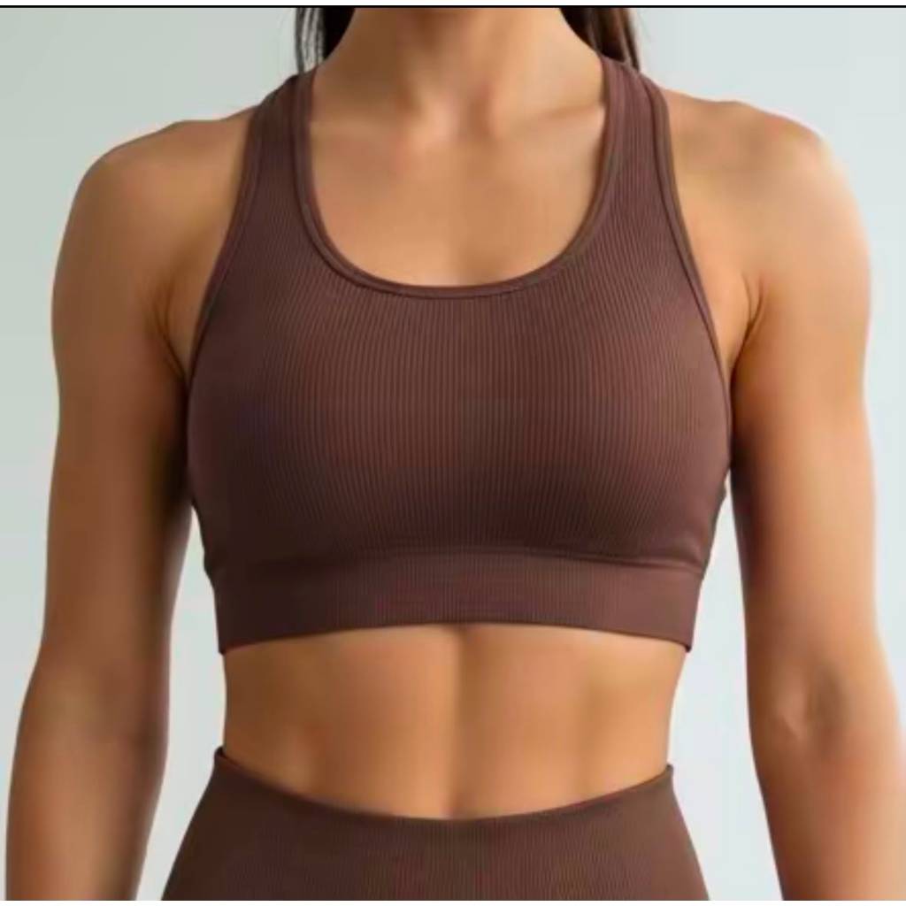 Top Fitness Canelado Nadador com bojo Boa Sustentação Treino Yoga Pilates caminhada dia a dia