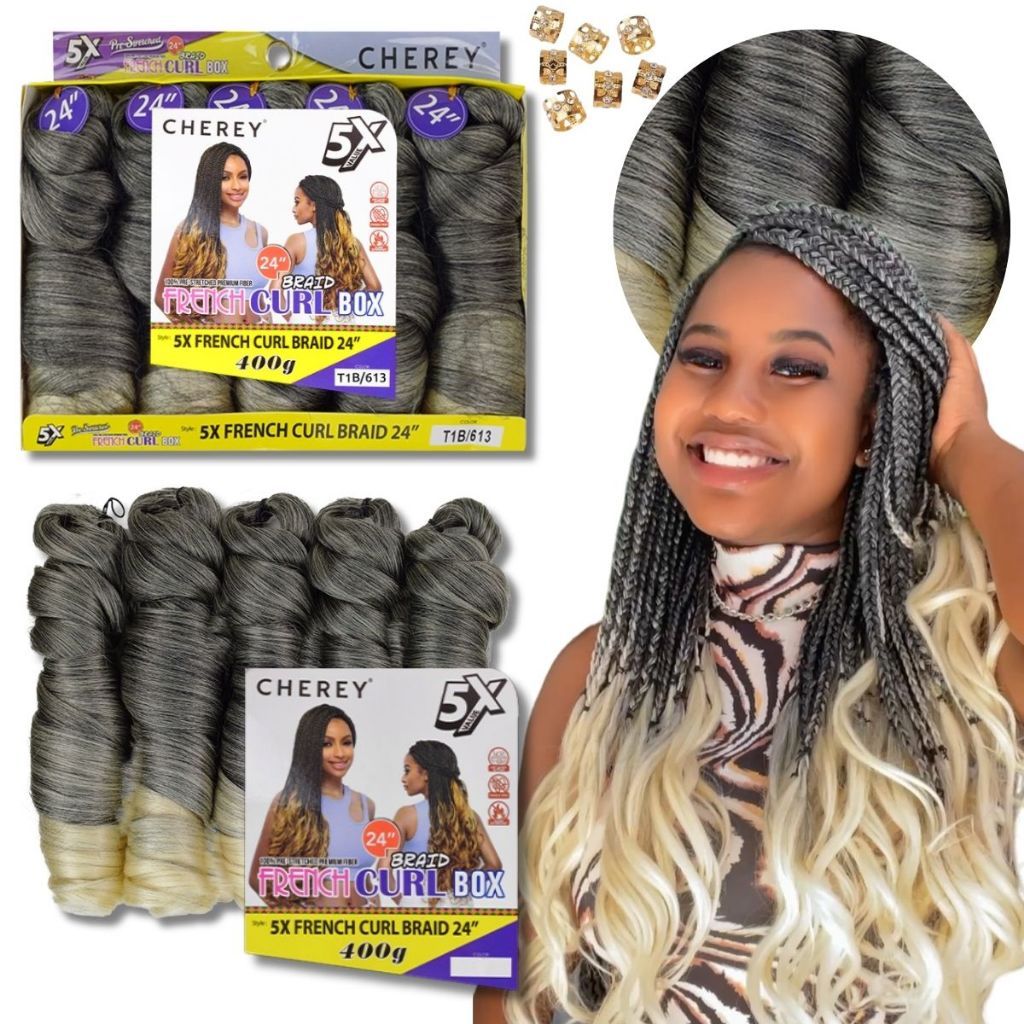 Detalhes do Cabelo 400g French Curl Jumbo Braid Trança C Cachos Pontas Ondulado Boho Crochet
