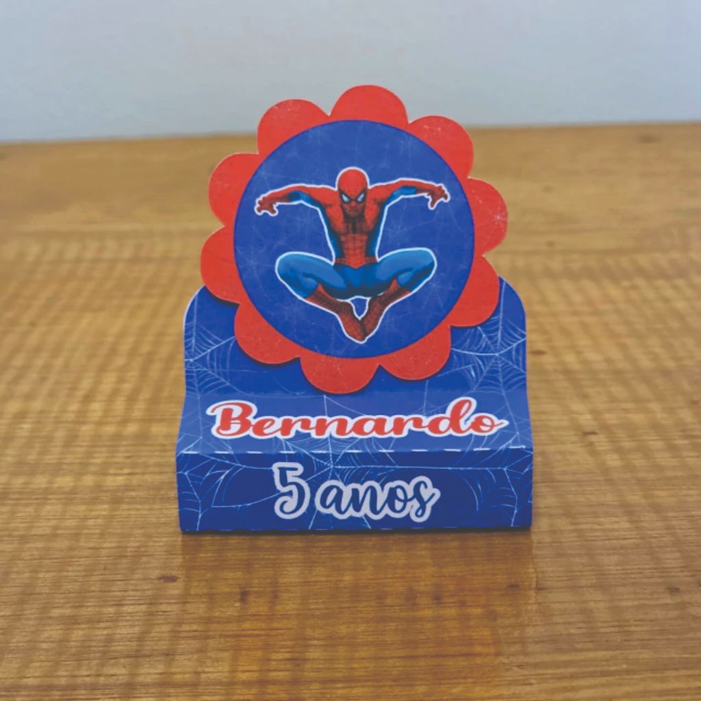 Porta Bis Duplo HOMEM ARANHA Pegue e Monte | Lembrancinha Festa Infantil Personalizada