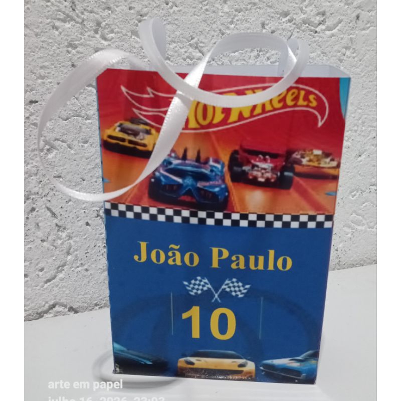 Sacolinha surpresa personalizada Hot wheels, lembrancinha personalizada , festa menino Hot wheels