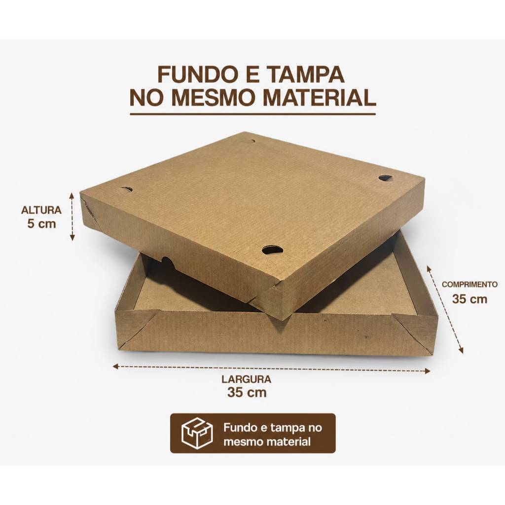 CAIXA TRANSPORTE 100 DOCES OU SALGADOS 35X35X5 CM - 25 UNI