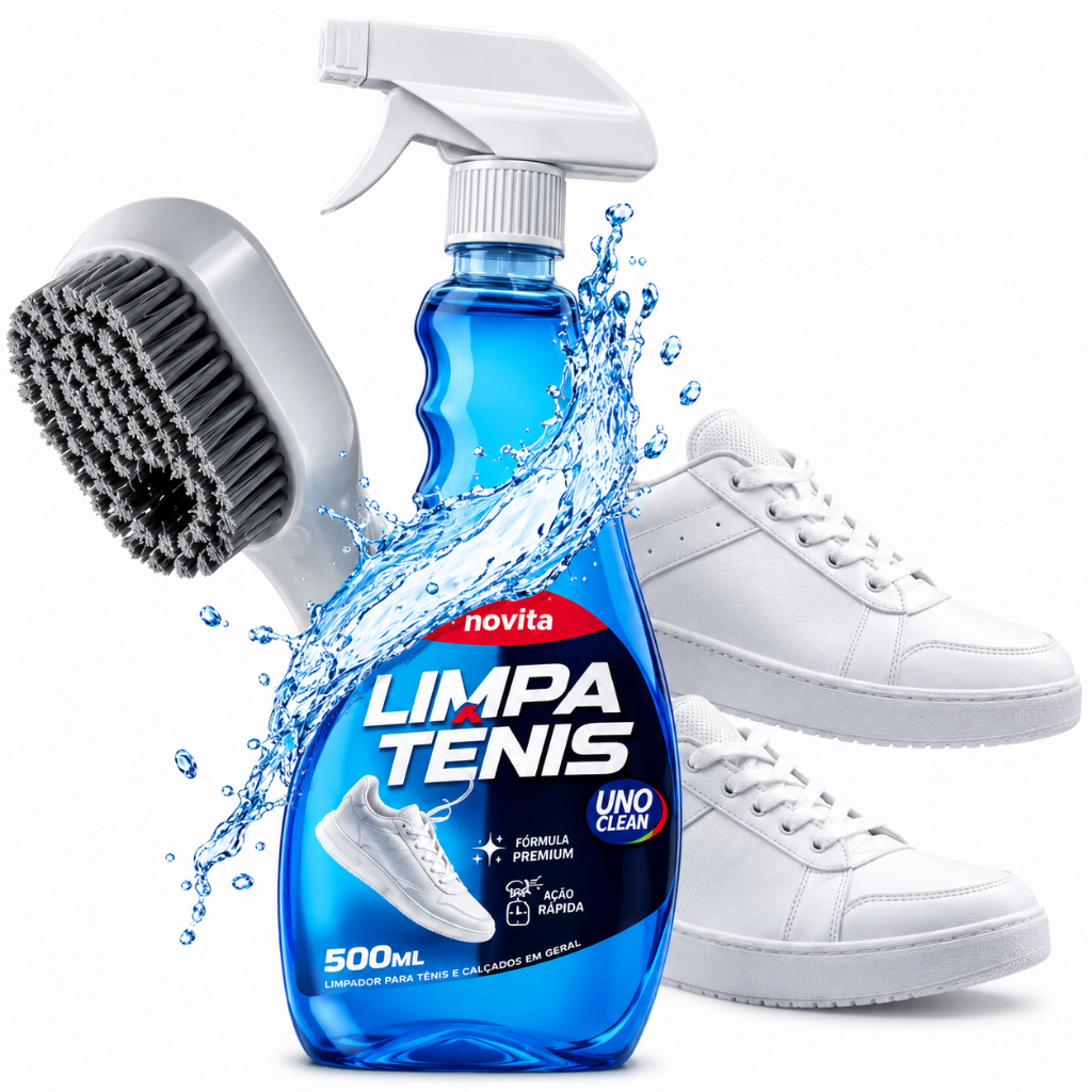 Kit Limpa Tênis + Escova Spray Premium Provita 500ml Limpeza Profunda Branqueia Remove Sujeira