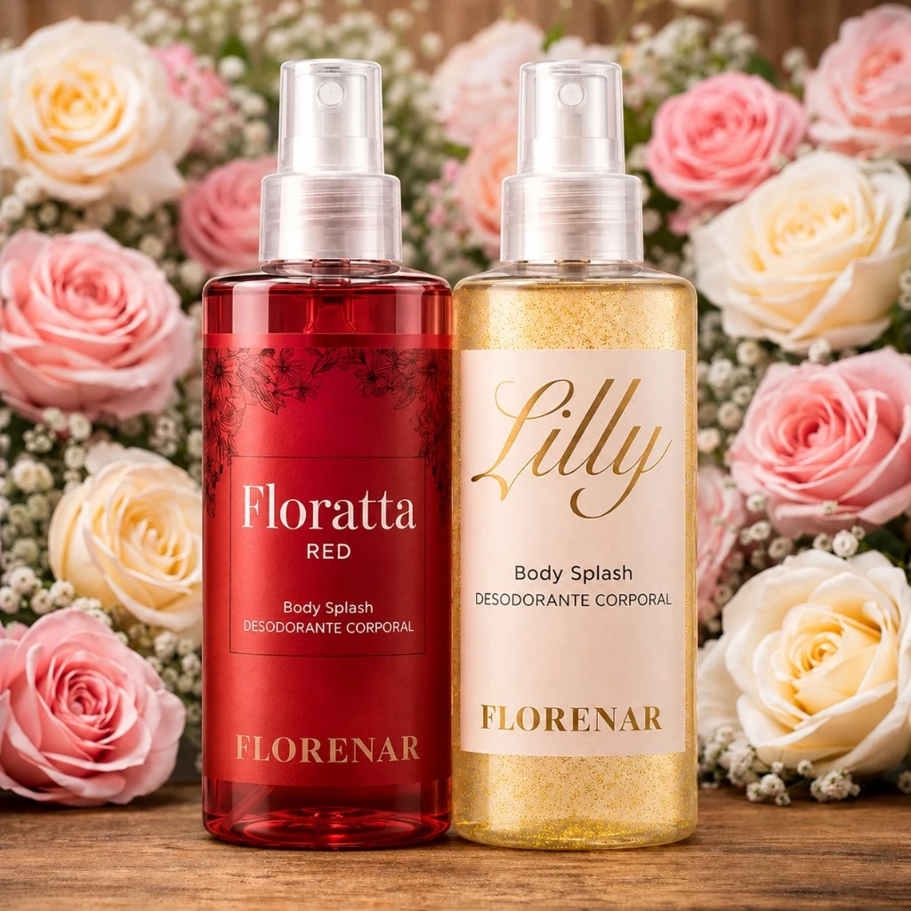 Body Splash Feminino Kit 2 Perfumes 200ml Floratta Red e Lily Pós Banho Refrescante Duradouro — imagem 1