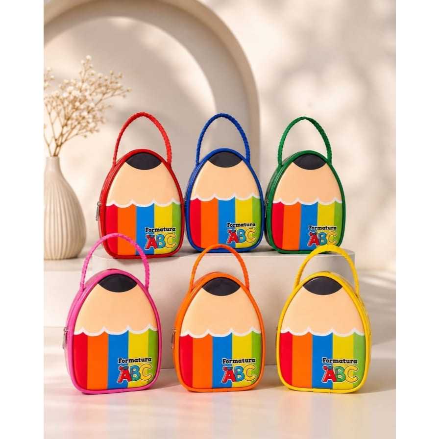 Bolsinha Lápis ABC Personalizada para lembrancinha, Festa Infantil, Formatura