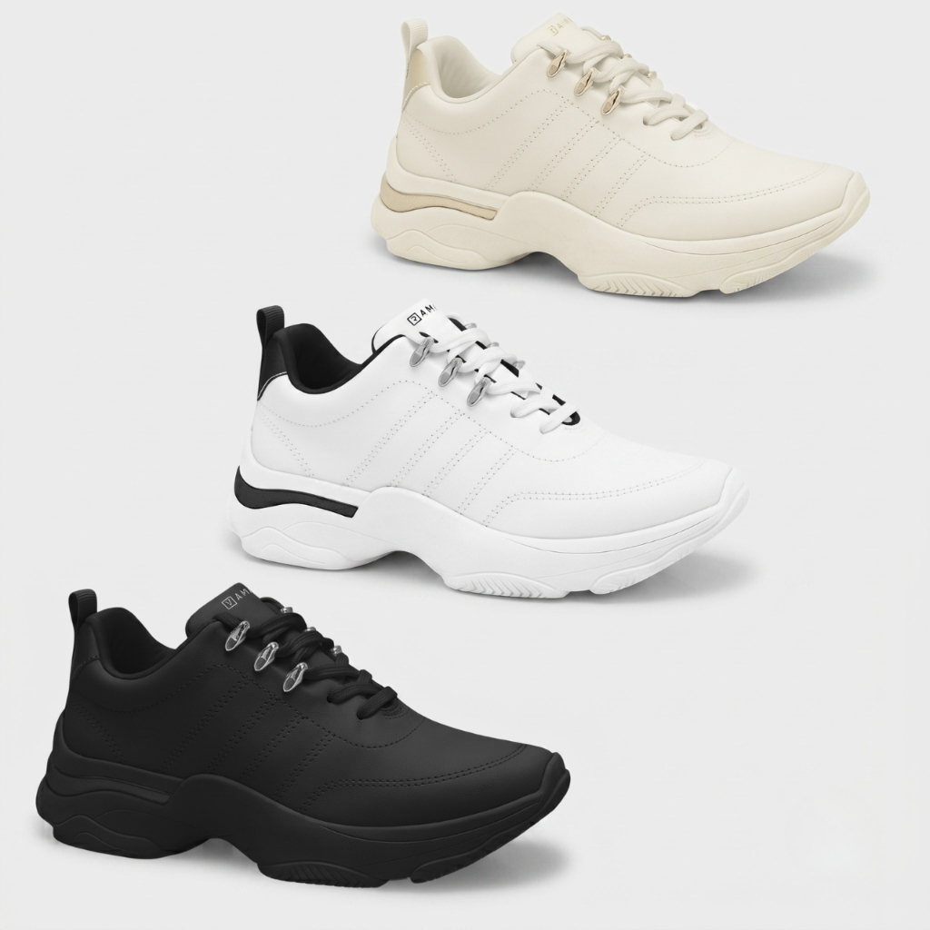 Tênis Feminino Ramarim Tratorado Detalhes Metálicos Casual Estiloso Super Confor