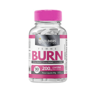Termogênico Femme Burn 90g Soldiers Nutrition Cafeína Energia Queima de Gordura Definição Corporal