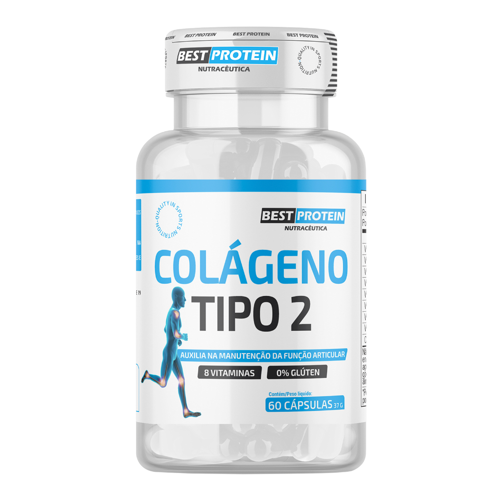 Colágeno Tipo 2 Não Desnaturado, com Vitaminas B, C, D3 e Saúde Articular 60 Cápsulas Best Protein