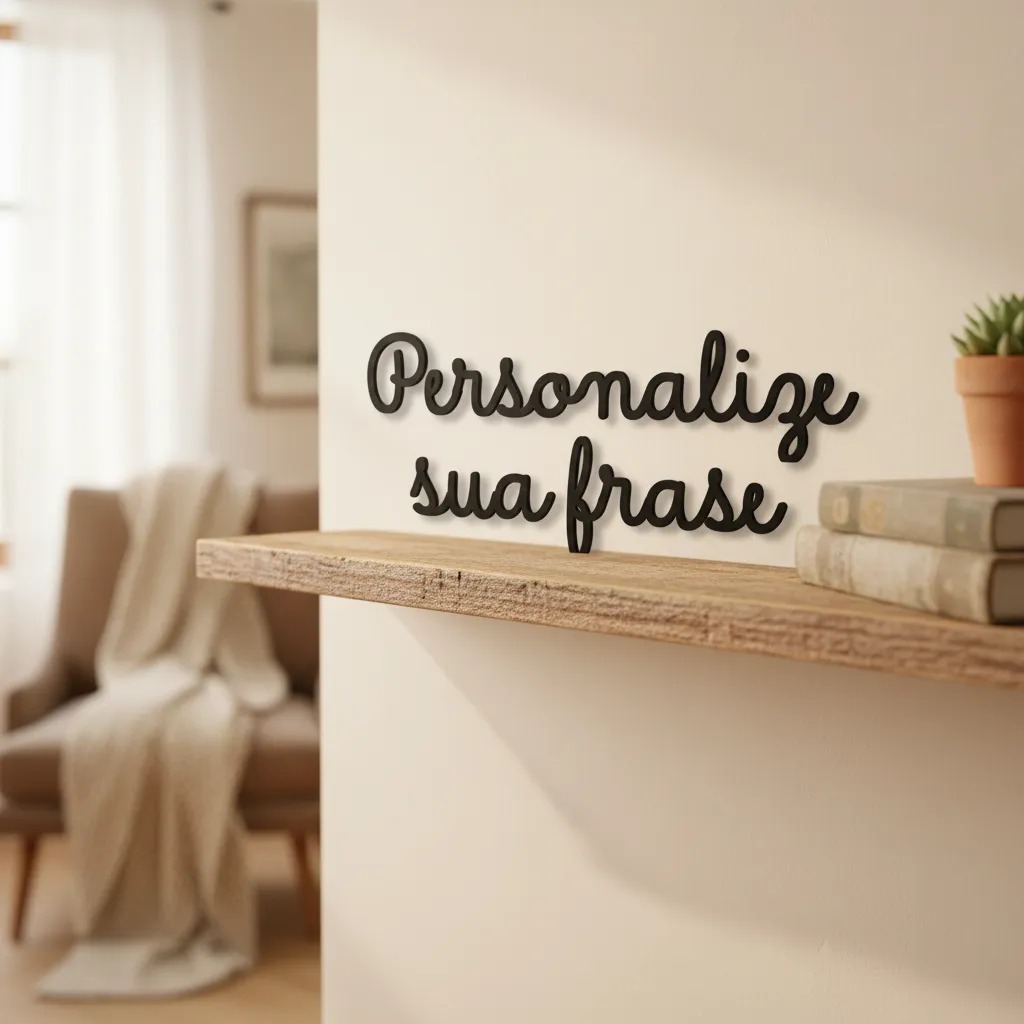 Frase Personalizada Em Mdf - Lettering 5 Palavras — imagem 2 de 2