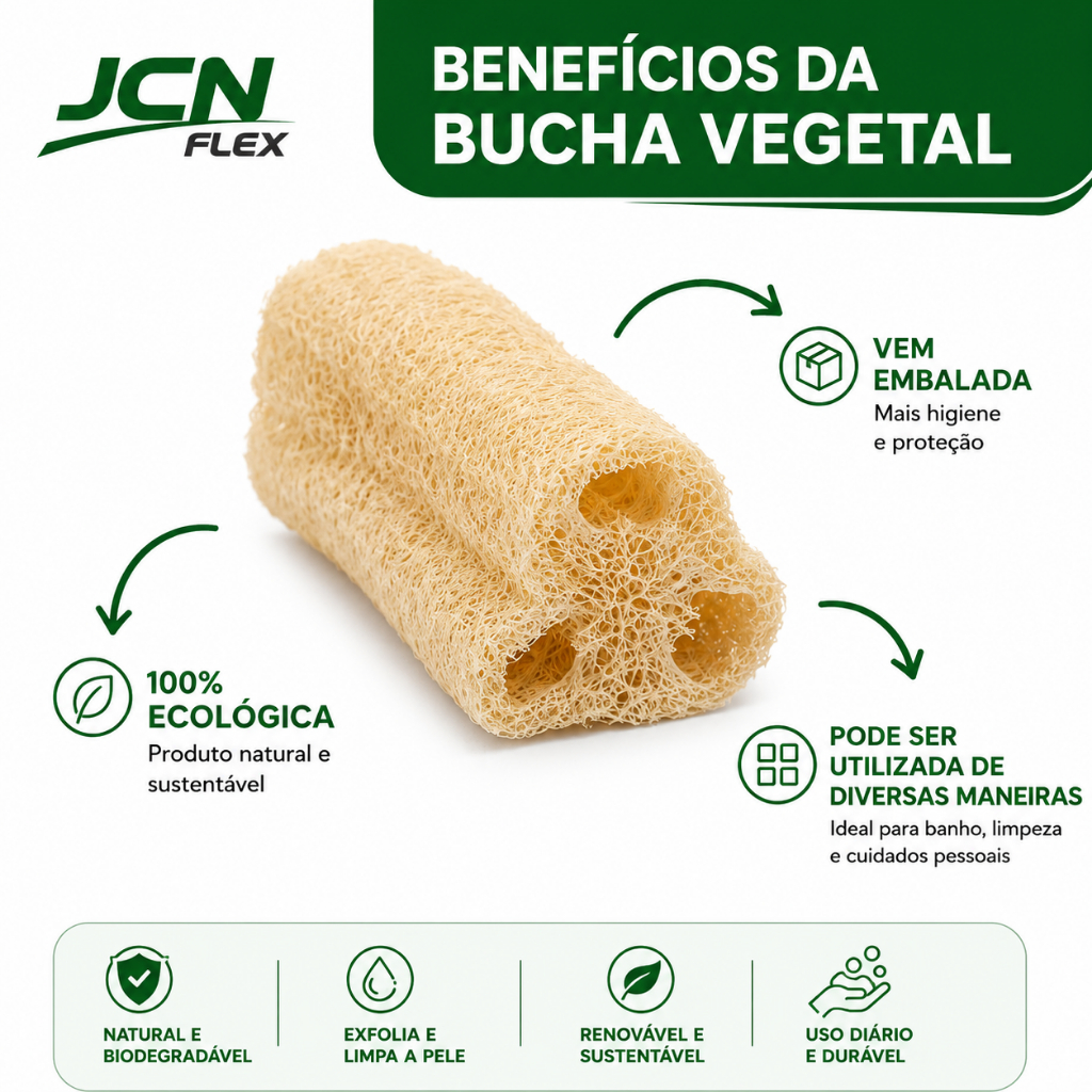 Kit 05 Esponja Bucha Vegetal Natural Banho Esfoliação Promoção Embalada