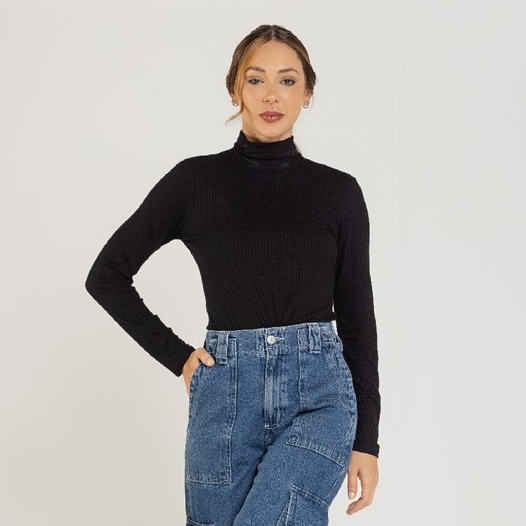 Blusa Feminina em Ribana Canelada Just Basic