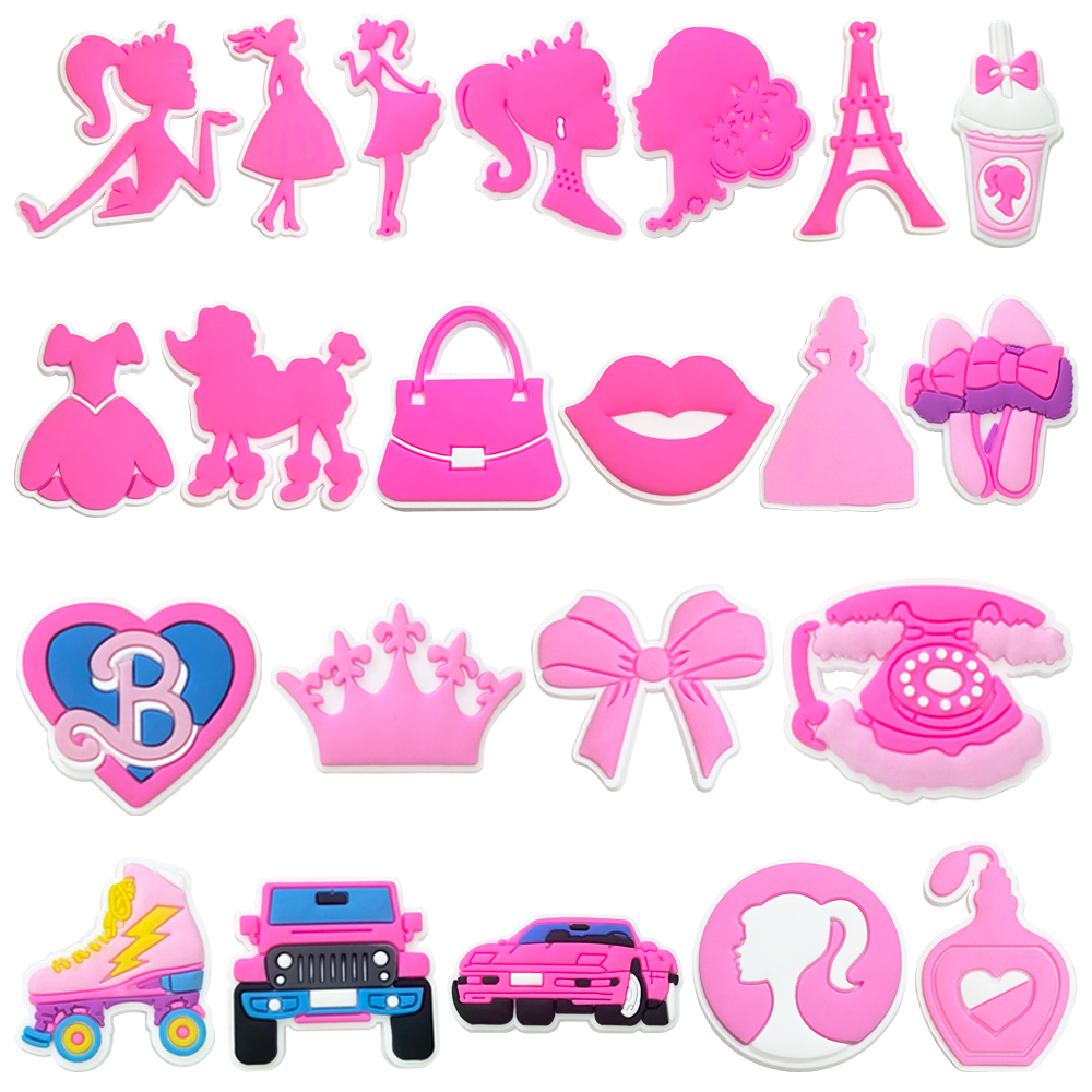 Pingentes Decorativos para Chinelo, acessórios DIY rosa botões enfeites compatível com Bubble Slide infantil e adulto