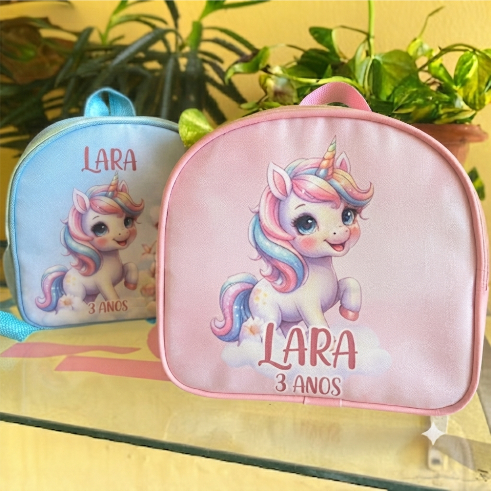 40 Mochilinhas lembrancinhas personalizada no tema unicórnio, personalizamos para aniversários, brindes e mimos