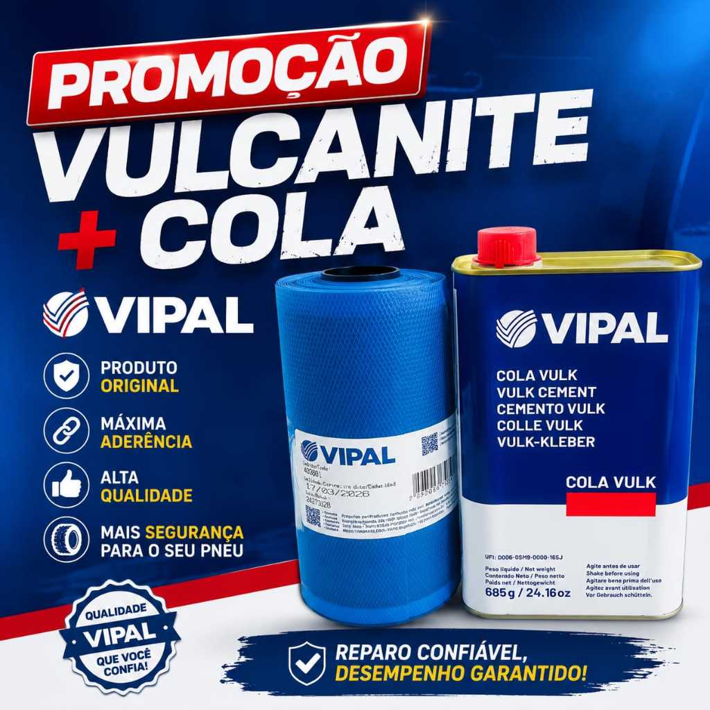 VULCANITE VIPAL ou COLA VULK VIPAL (P/ CONSERTO PNEU) - LER Opções variadas