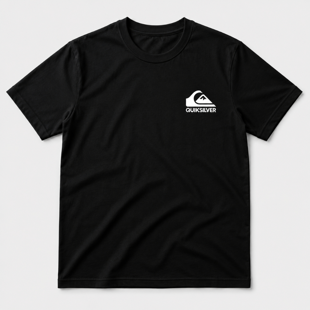 Camiseta Masculina Quiksilver Estilo Surf 100% Algodão Premium Estampa no Peito Casual Confortável