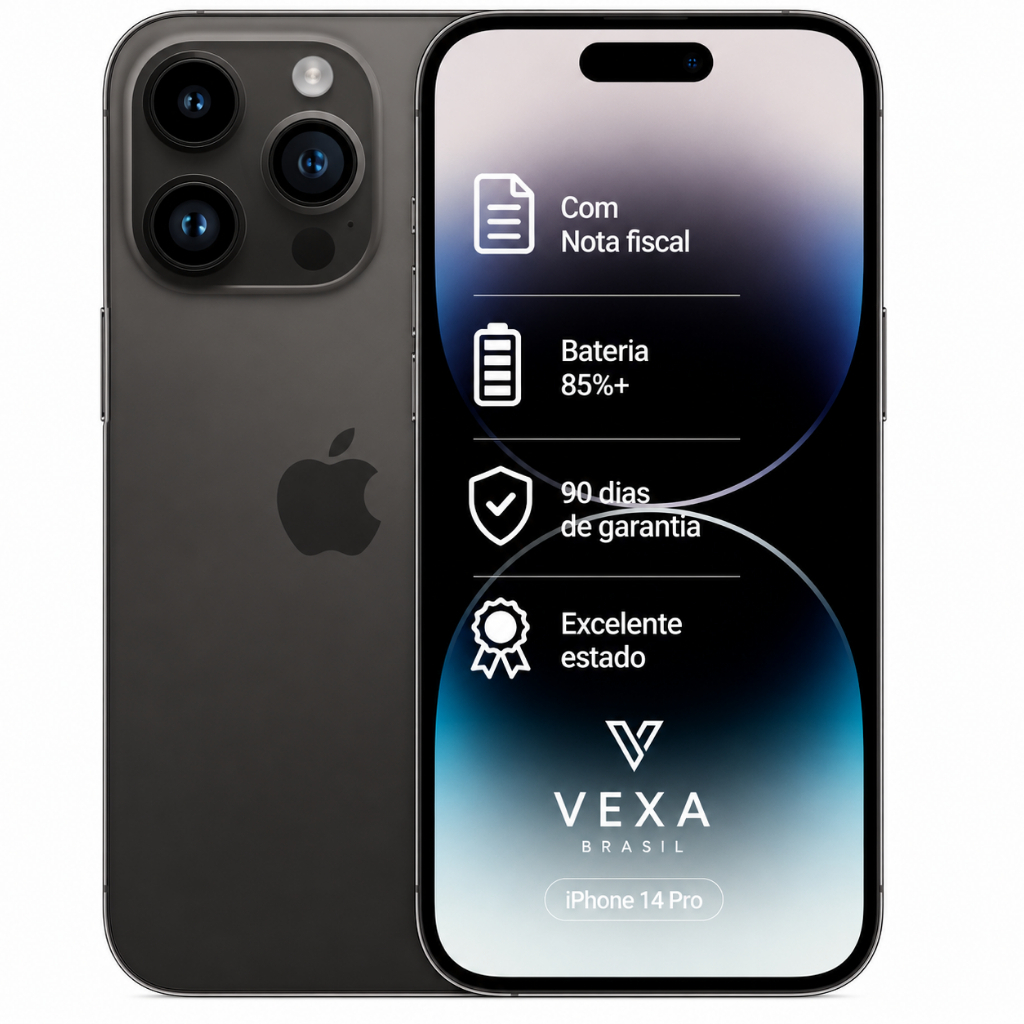 Apple iPhone 14 Pro 128GB Preto | Semi Novo Premium | Bateria Mínima 85%