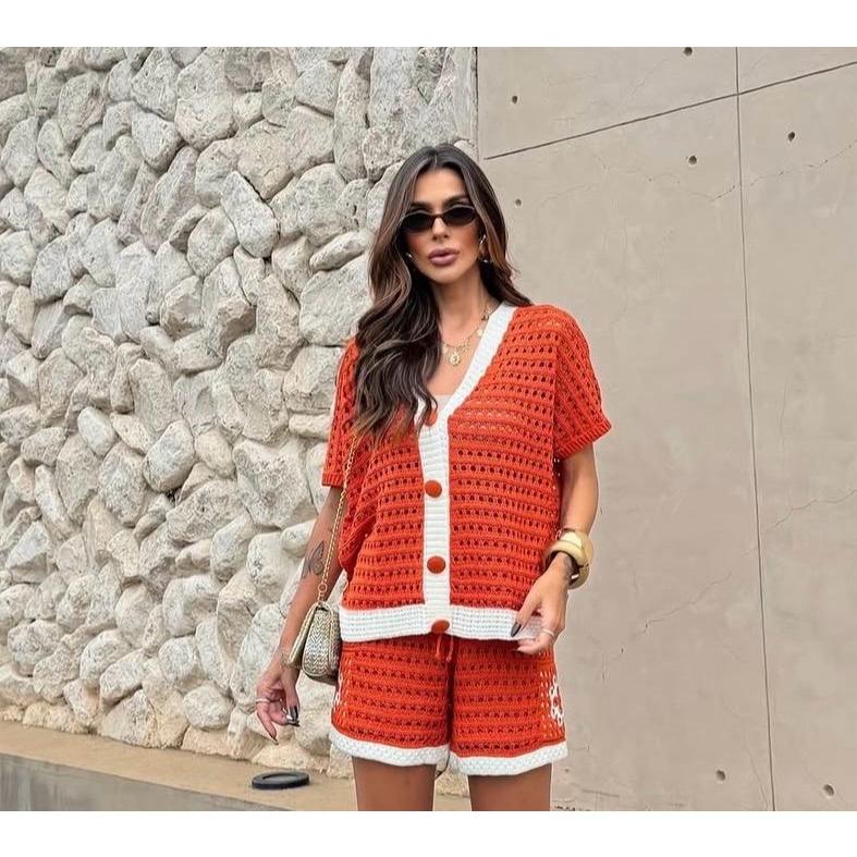Conjunto de Tricot Feminino em Crochê Rendado — foto 4